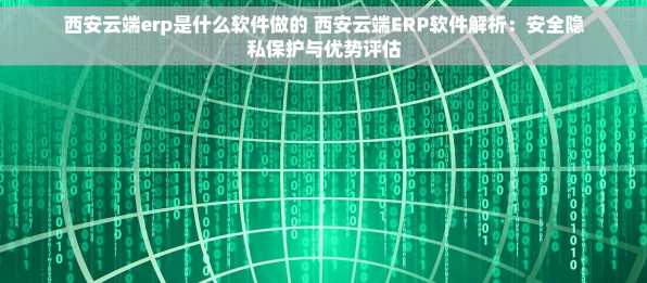 西安云端erp是什么软件做的 西安云端ERP软件解析：安全隐私保护与优势评估