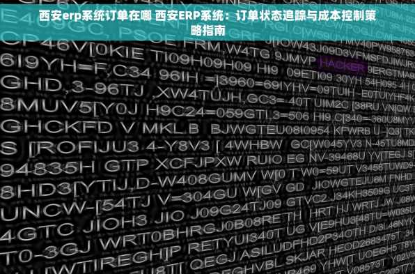 西安erp系统订单在哪 西安ERP系统：订单状态追踪与成本控制策略指南