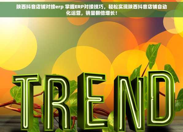 陕西抖音店铺对接erp 掌握ERP对接技巧，轻松实现陕西抖音店铺自动化运营，销量翻倍增长！
