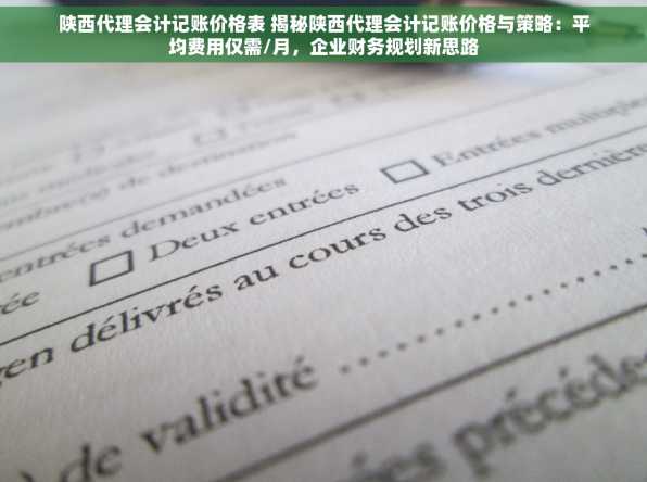 陕西代理会计记账价格表 揭秘陕西代理会计记账价格与策略：平均费用仅需/月，企业财务规划新思路