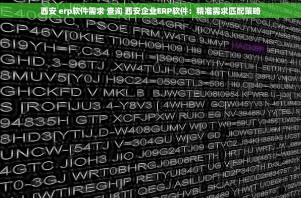 西安 erp软件需求 查询 西安企业ERP软件：精准需求匹配策略
