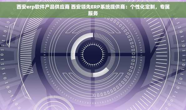 西安erp软件产品供应商 西安领先ERP系统提供商：个性化定制，专属服务