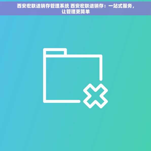 西安宏联进销存管理系统 西安宏联进销存：一站式服务，让管理更简单