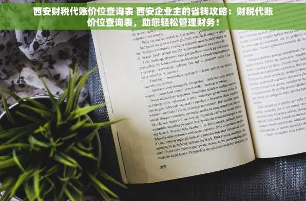西安财税代账价位查询表 西安企业主的省钱攻略：财税代账价位查询表，助您轻松管理财务！