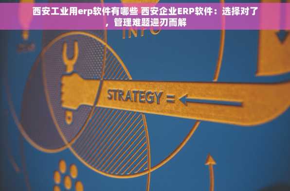 西安工业用erp软件有哪些 西安企业ERP软件：选择对了，管理难题迎刃而解