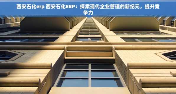 西安石化erp 西安石化ERP：探索现代企业管理的新纪元，提升竞争力
