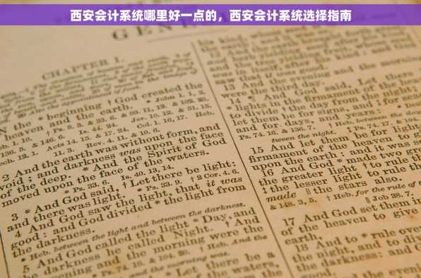西安会计系统哪里好一点的，西安会计系统选择指南