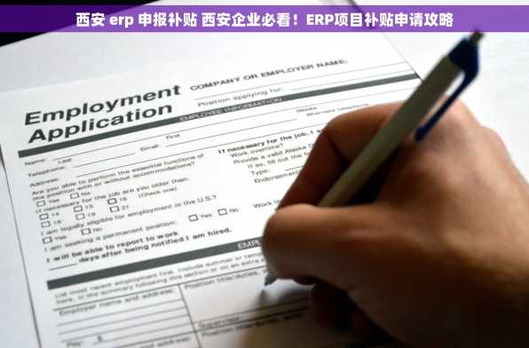 西安 erp 申报补贴 西安企业必看！ERP项目补贴申请攻略