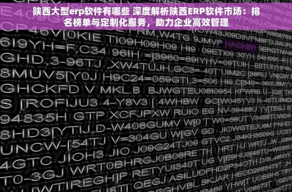 陕西大型erp软件有哪些 深度解析陕西ERP软件市场：排名榜单与定制化服务，助力企业高效管理