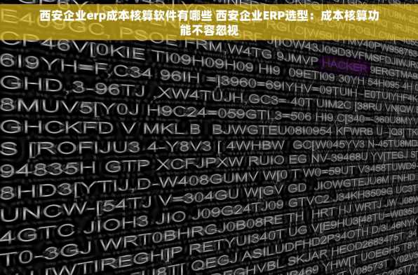 西安企业erp成本核算软件有哪些 西安企业ERP选型：成本核算功能不容忽视