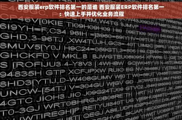 西安服装erp软件排名第一的是谁 西安服装ERP软件排名第一：快速上手并优化业务流程