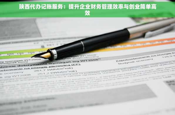 陕西代办记账服务：提升企业财务管理效率与创业简单高效