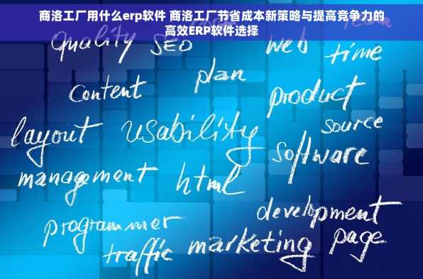 商洛工厂用什么erp软件 商洛工厂节省成本新策略与提高竞争力的高效ERP软件选择