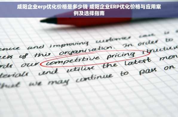 咸阳企业erp优化价格是多少钱 咸阳企业ERP优化价格与应用案例及选择指南