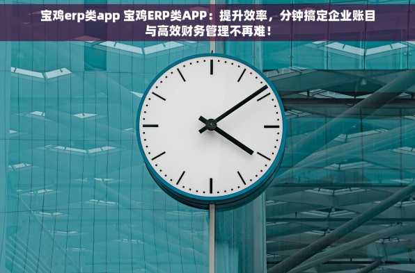 宝鸡erp类app 宝鸡ERP类APP：提升效率，分钟搞定企业账目与高效财务管理不再难！