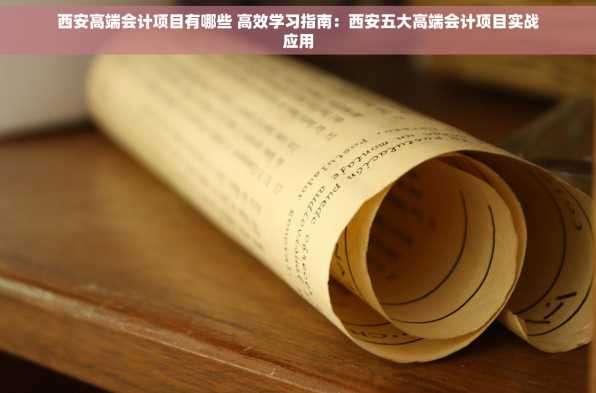 西安高端会计项目有哪些 高效学习指南：西安五大高端会计项目实战应用