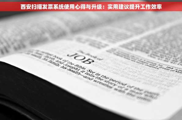 西安扫描发票系统使用心得与升级：实用建议提升工作效率