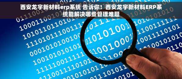 西安龙宇新材料erp系统 告诉你！西安龙宇新材料ERP系统能解决哪些管理难题