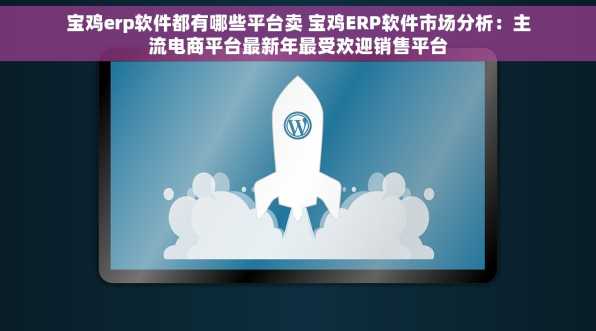 宝鸡erp软件都有哪些平台卖 宝鸡ERP软件市场分析：主流电商平台最新年最受欢迎销售平台