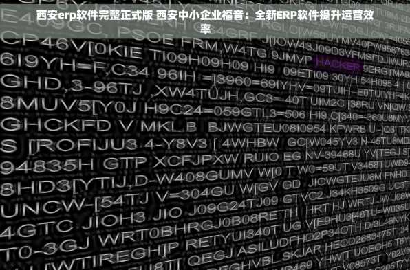 西安erp软件完整正式版 西安中小企业福音：全新ERP软件提升运营效率