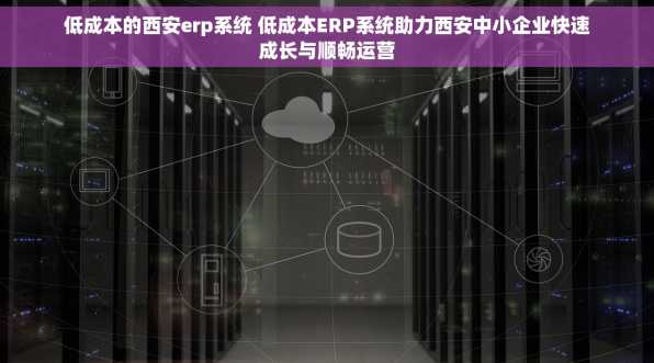 低成本的西安erp系统 低成本ERP系统助力西安中小企业快速成长与顺畅运营