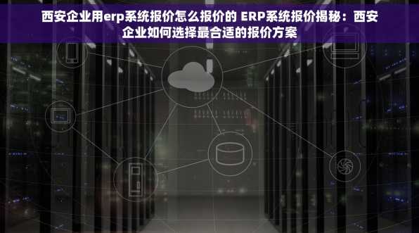 西安企业用erp系统报价怎么报价的 ERP系统报价揭秘：西安企业如何选择最合适的报价方案