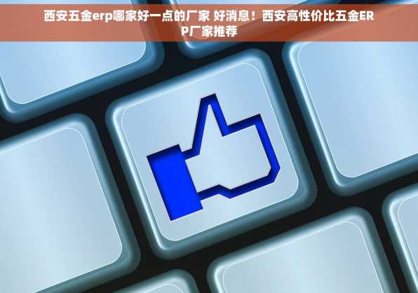 西安五金erp哪家好一点的厂家 好消息！西安高性价比五金ERP厂家推荐