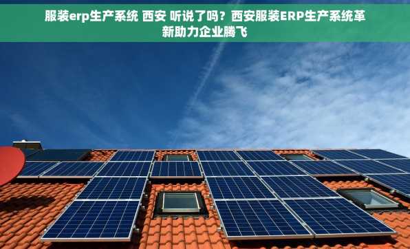 服装erp生产系统 西安 听说了吗？西安服装ERP生产系统革新助力企业腾飞