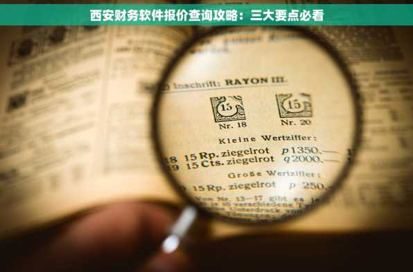 西安财务软件报价查询攻略：三大要点必看