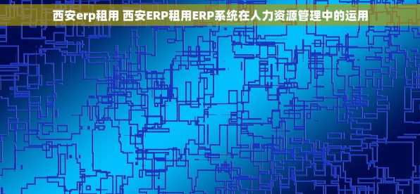 西安erp租用 西安ERP租用ERP系统在人力资源管理中的运用