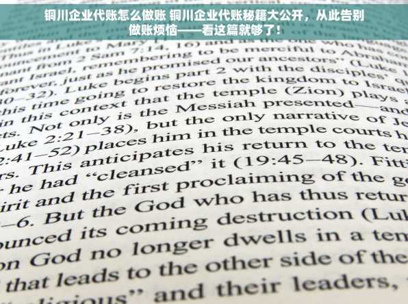 铜川企业代账怎么做账 铜川企业代账秘籍大公开，从此告别做账烦恼——看这篇就够了！