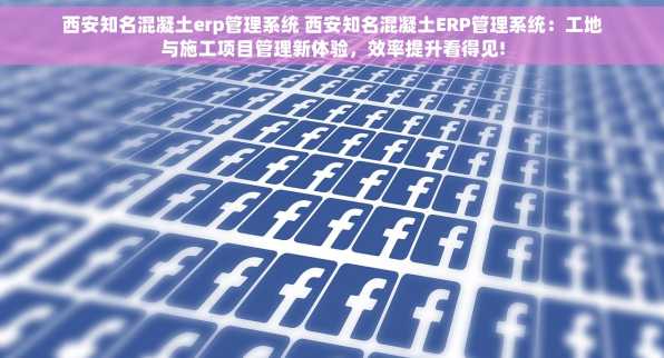 西安知名混凝土erp管理系统 西安知名混凝土ERP管理系统：工地与施工项目管理新体验，效率提升看得见!