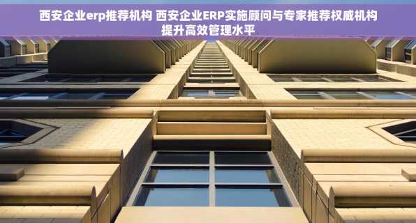 西安企业erp推荐机构 西安企业ERP实施顾问与专家推荐权威机构提升高效管理水平