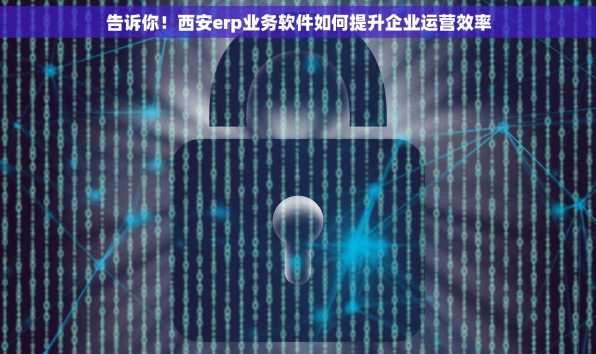 告诉你！西安erp业务软件如何提升企业运营效率
