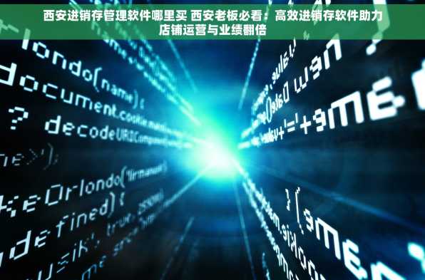 西安进销存管理软件哪里买 西安老板必看：高效进销存软件助力店铺运营与业绩翻倍