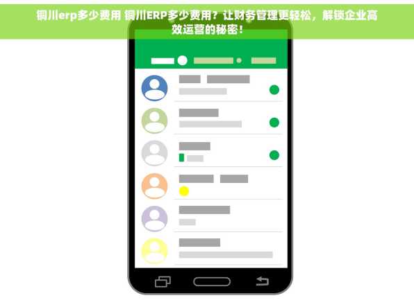 铜川erp多少费用 铜川ERP多少费用？让财务管理更轻松，解锁企业高效运营的秘密！
