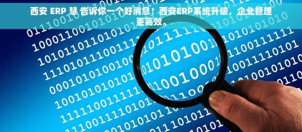 西安 ERP 慧 告诉你一个好消息！西安ERP系统升级，企业管理更高效。