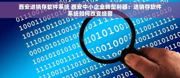 西安进销存软件系统 西安中小企业转型利器：进销存软件系统如何改变经营