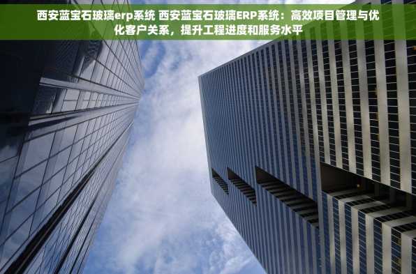 西安蓝宝石玻璃erp系统 西安蓝宝石玻璃ERP系统：高效项目管理与优化客户关系，提升工程进度和服务水平