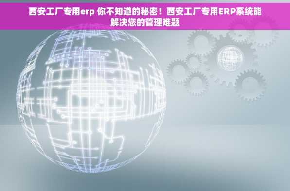 西安工厂专用erp 你不知道的秘密！西安工厂专用ERP系统能解决您的管理难题