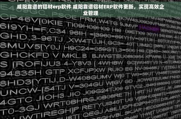 咸阳靠谱的铝材erp软件 咸阳靠谱铝材ERP软件更新，实现高效企业管理