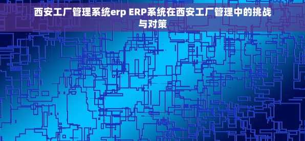 西安工厂管理系统erp ERP系统在西安工厂管理中的挑战与对策