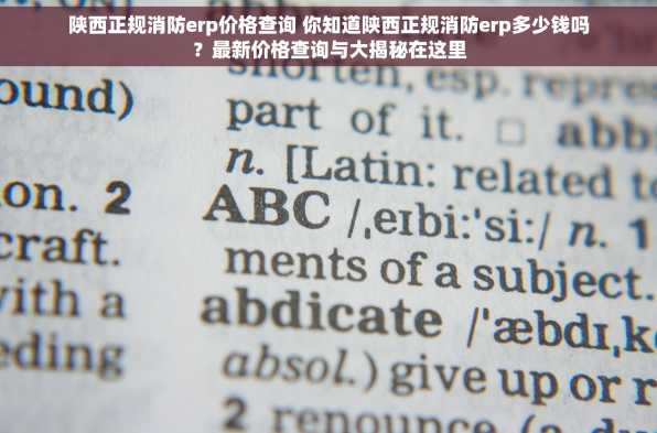 陕西正规消防erp价格查询 你知道陕西正规消防erp多少钱吗？最新价格查询与大揭秘在这里