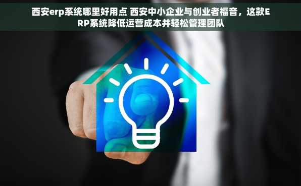 西安erp系统哪里好用点 西安中小企业与创业者福音，这款ERP系统降低运营成本并轻松管理团队