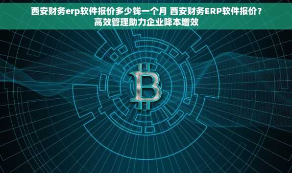西安财务erp软件报价多少钱一个月 西安财务ERP软件报价？高效管理助力企业降本增效