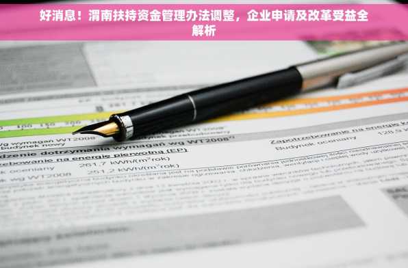 好消息！渭南扶持资金管理办法调整，企业申请及改革受益全解析