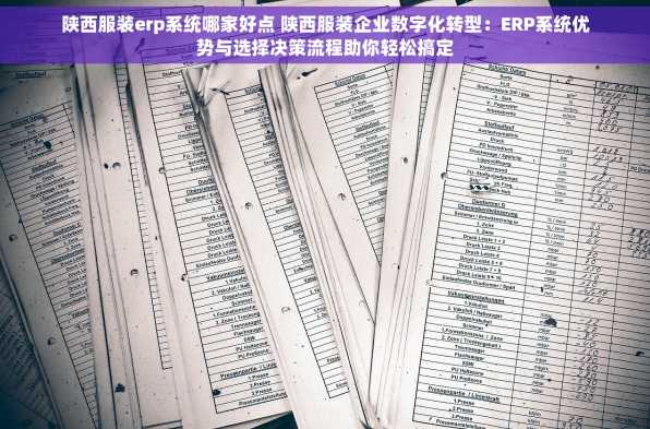 陕西服装erp系统哪家好点 陕西服装企业数字化转型：ERP系统优势与选择决策流程助你轻松搞定
