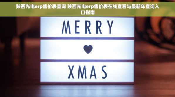 陕西光电erp售价表查询 陕西光电erp售价表在线查看与最新年查询入口指南