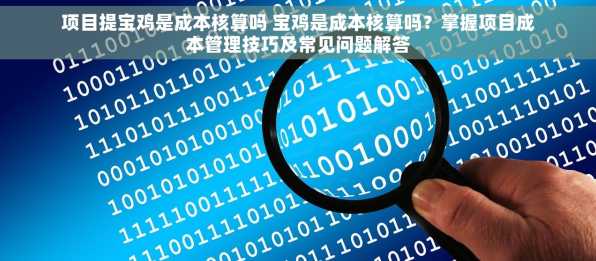 项目提宝鸡是成本核算吗 宝鸡是成本核算吗？掌握项目成本管理技巧及常见问题解答