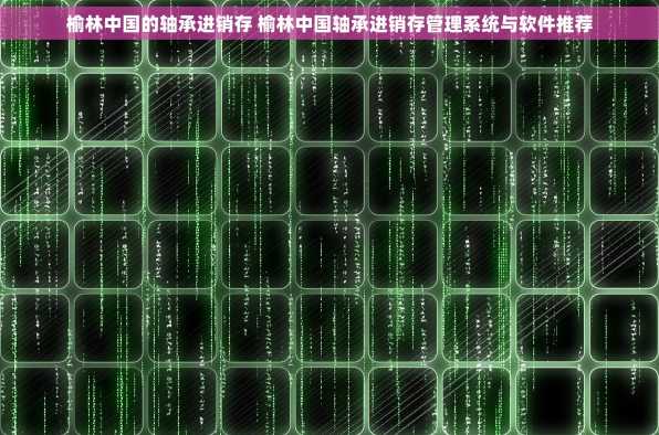 榆林中国的轴承进销存 榆林中国轴承进销存管理系统与软件推荐